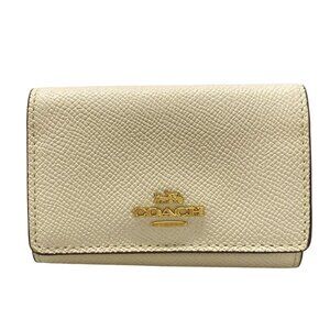 Auth COACH - F76741 White Leather Key Case